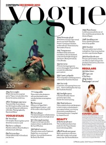 Vogue Magazine Contents Page
